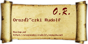Orszáczki Rudolf névjegykártya